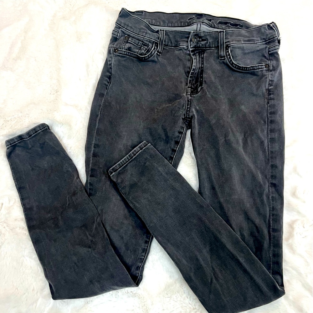 7 for mankind slim fit skinny grey jeans size 28